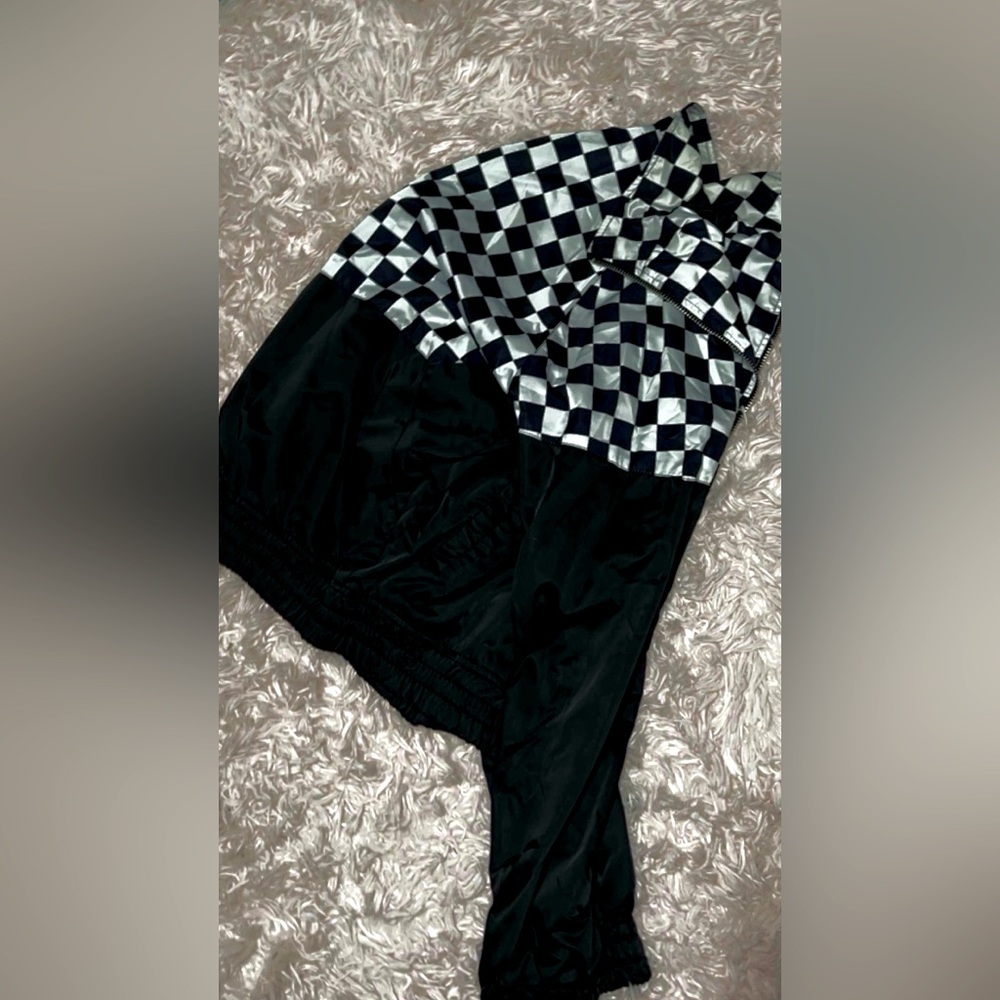 checkered, Black and white windbreaker!!
